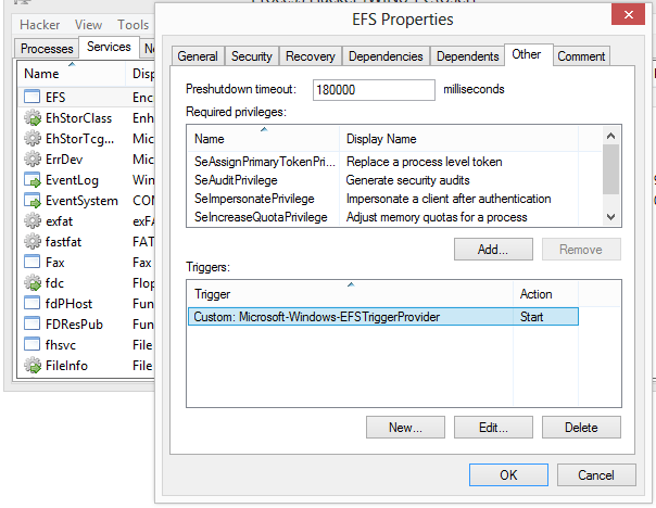 Service properties