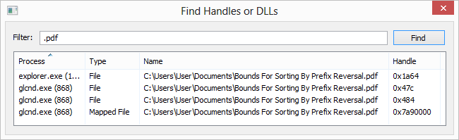 Find handles