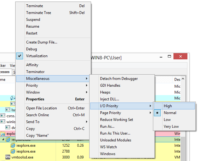 Service properties